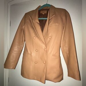 Blank NYC Tan Leather Blazer Size Small